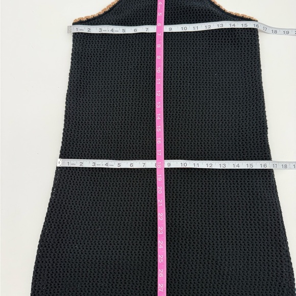 Soft Joie Black Crochet Knit Mini Dress XS NWOT Beach Cover Up Resortwear - Picture 6 of 10